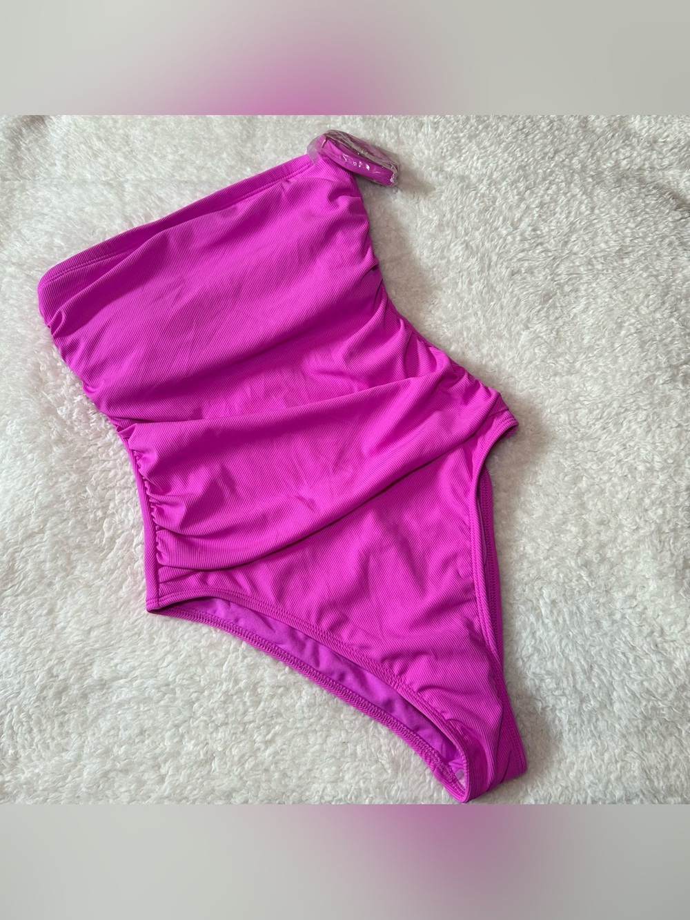 Shade & Shore Women’s Strapless One Piece Ribbed Small Pink High Leg Cheeky NWOT